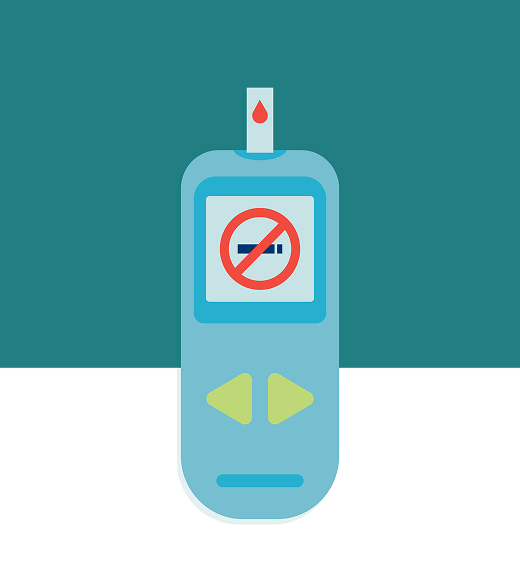 Illustration of a blood glucose monitor.